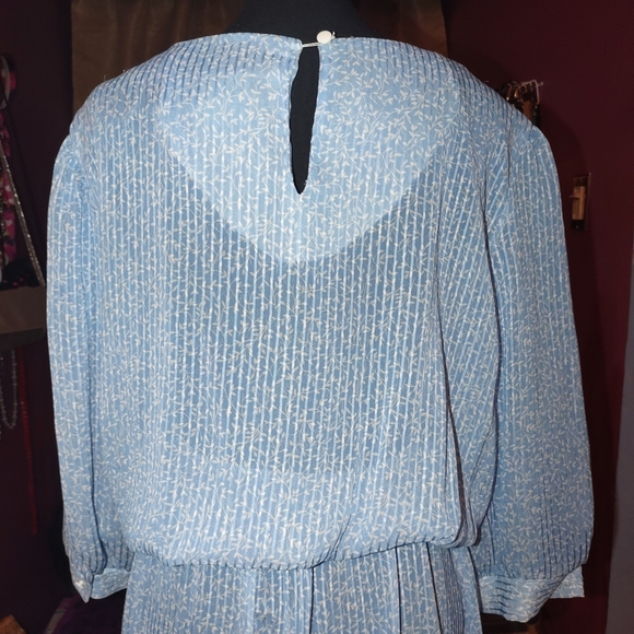 Via Sant Andrea Vintage Sheer Baby Blue Dress M - Picture 5 of 8